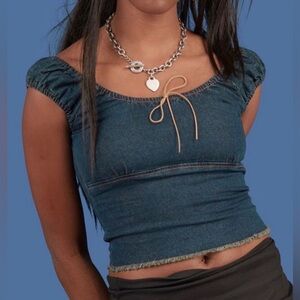 Unif Rox Top Dark Blue Denim